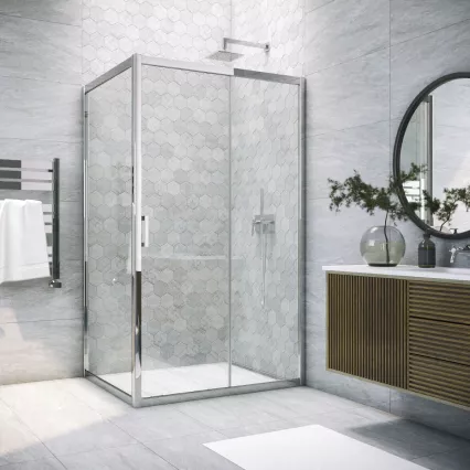 Угловые ограждения с раздвижными дверями