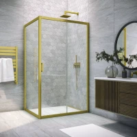 Душевой уголок Vegas-Glass ZP+ZPV NOVO 105x85 золото матовое