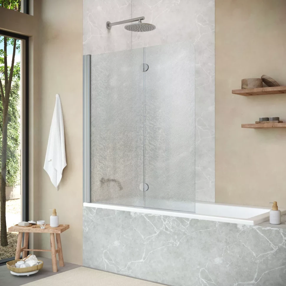 Шторки на ванну Vegas-Glass E2V NOVO 120 матовый хром