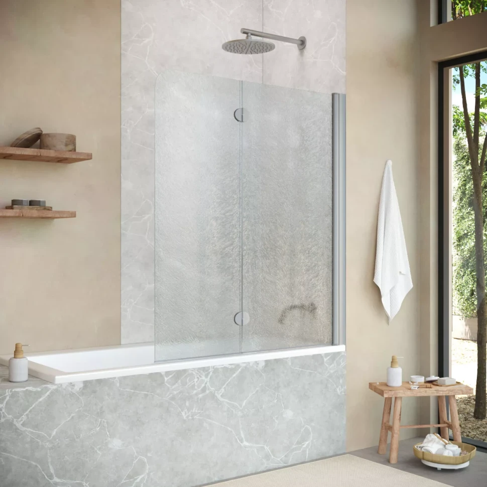 Шторки на ванну Vegas-Glass E2V NOVO 120 матовый хром