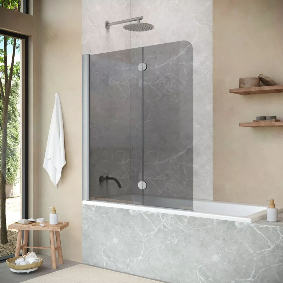 Шторки на ванну Vegas-Glass E2V NOVO 120 матовый хром