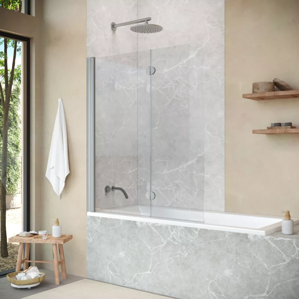 Шторки на ванну Vegas-Glass E2V NOVO 120 матовый хром