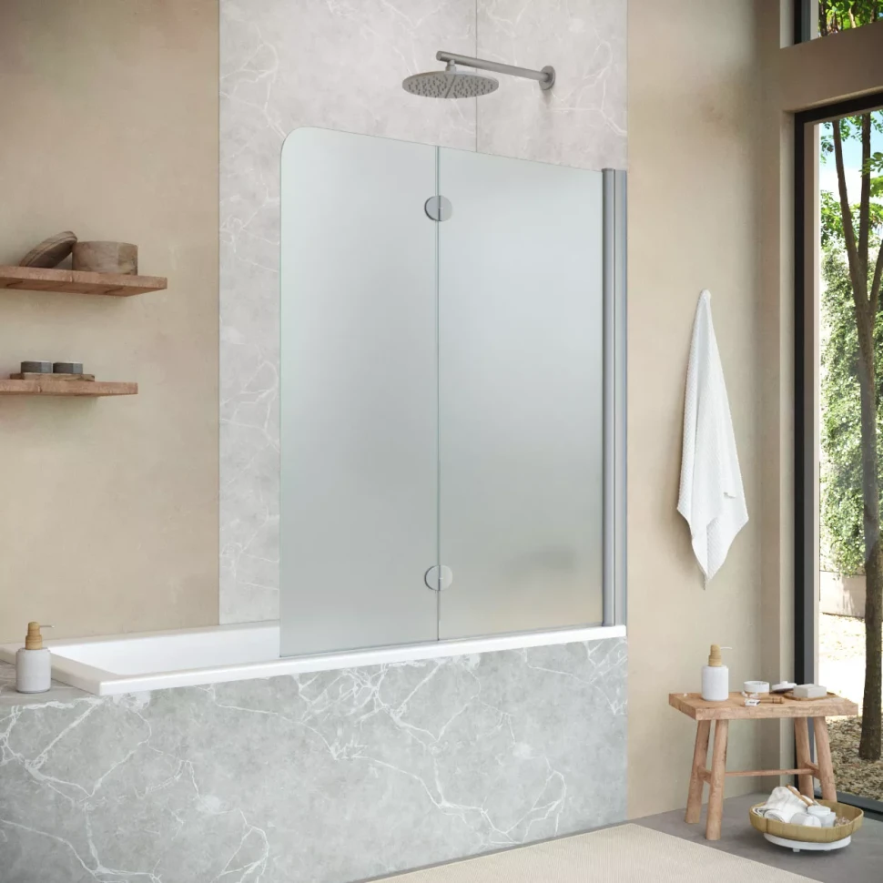 Шторки на ванну Vegas-Glass E2V NOVO 120 матовый хром