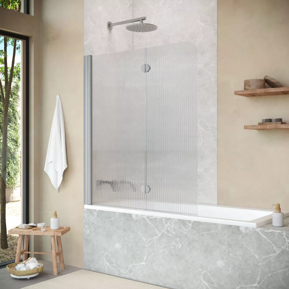 Шторки на ванну Vegas-Glass E2V NOVO 120 матовый хром