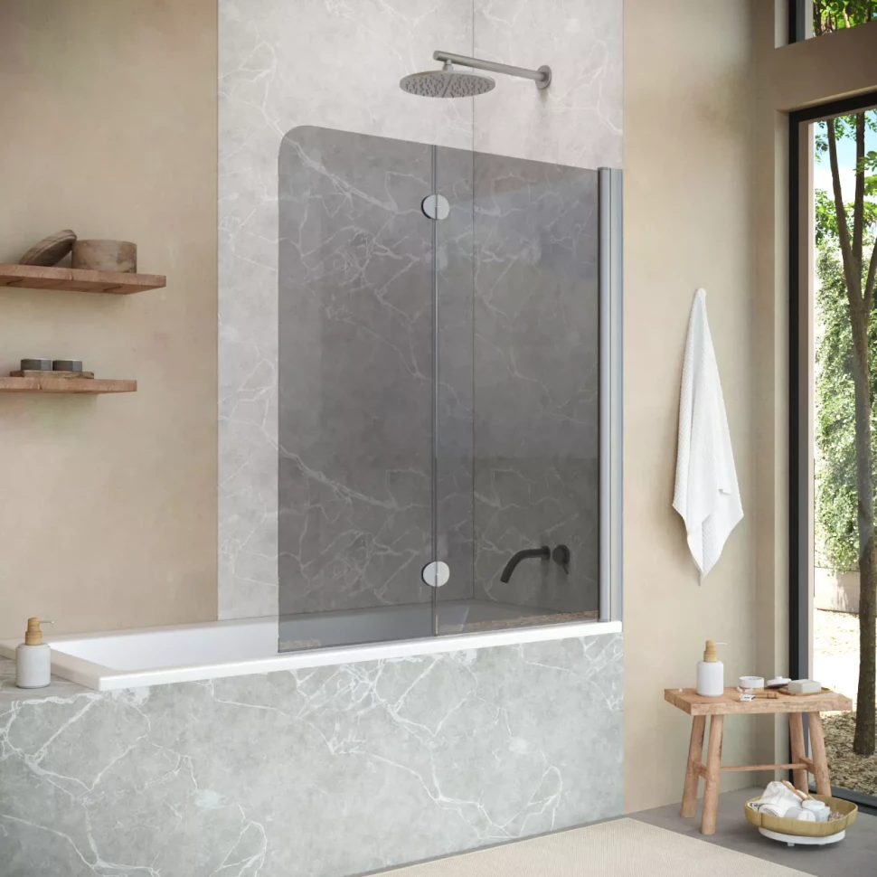 Шторки на ванну Vegas-Glass E2V NOVO 120 матовый хром