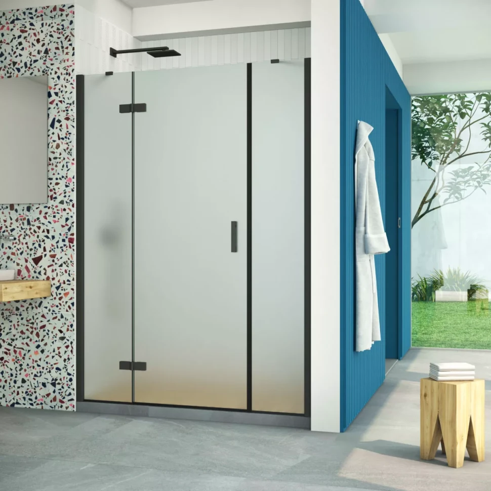 Дверь в душевую нишу Vegas-Glass AFP-F Retta 160 черный матовый