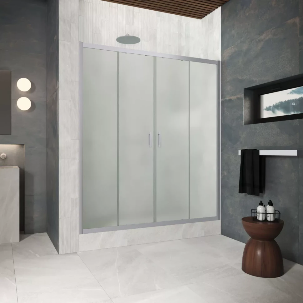 Двери в душевой проем Z2P Protec 170 матовый хром