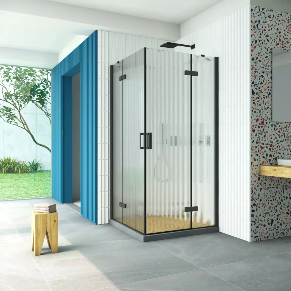 Душевой уголок Vegas-Glass AFA Retta 80x80 черный матовый