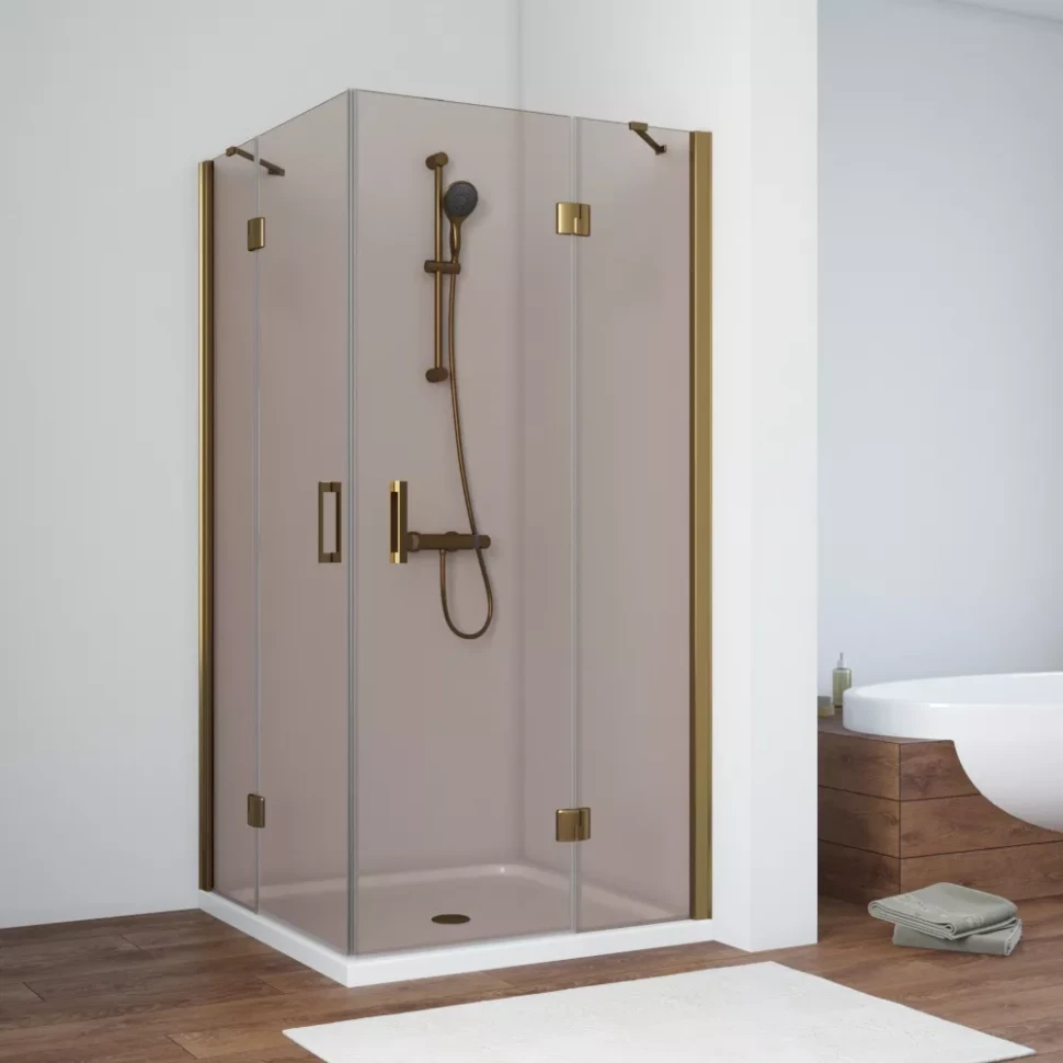 Душевой уголок Vegas-Glass AFA NOVO 110x110 бронза