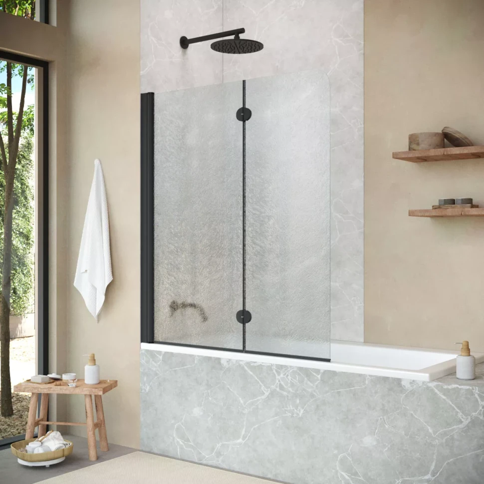 Шторки на ванну Vegas-Glass E2V NOVO 120 черный матовый