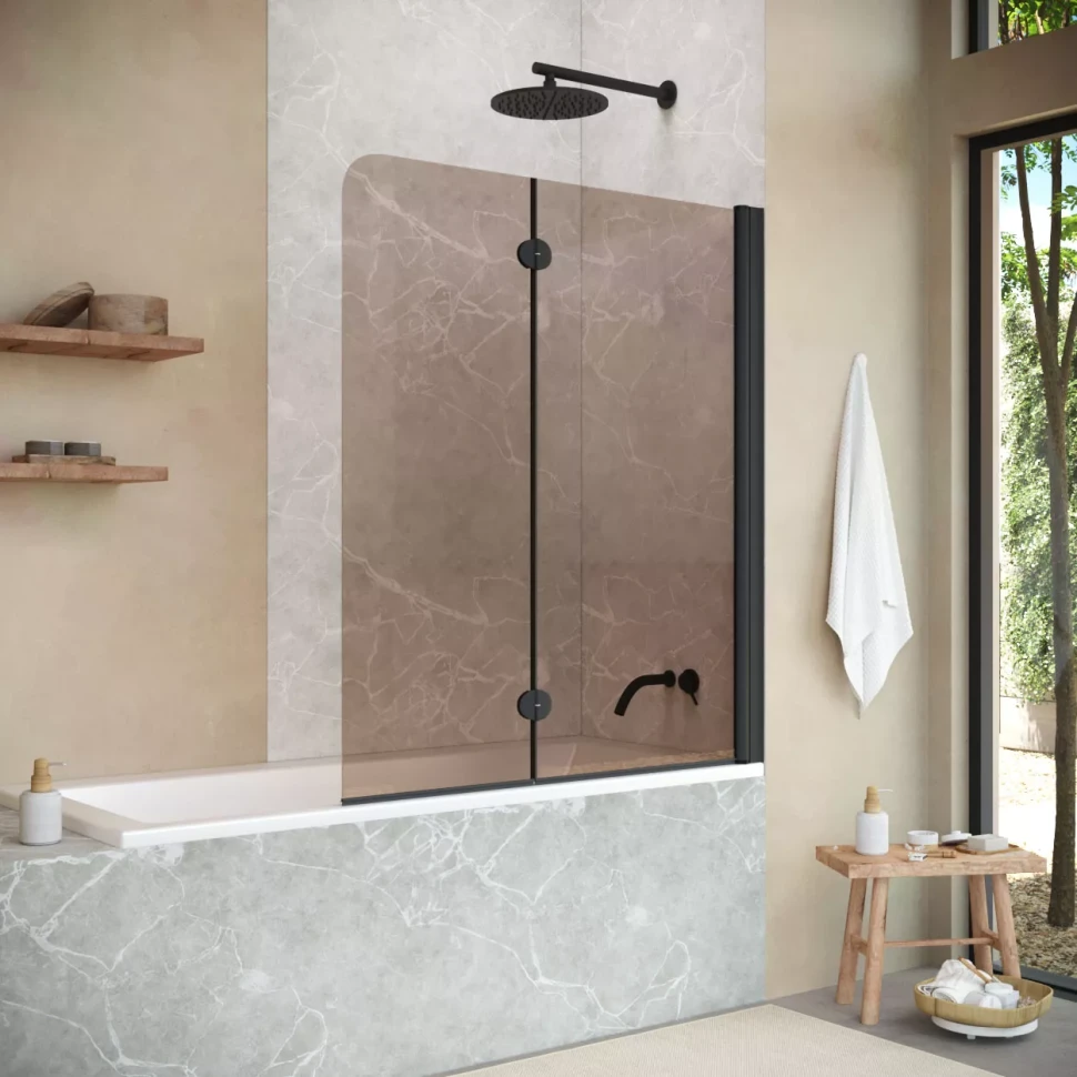 Шторки на ванну Vegas-Glass E2V NOVO 120 черный матовый