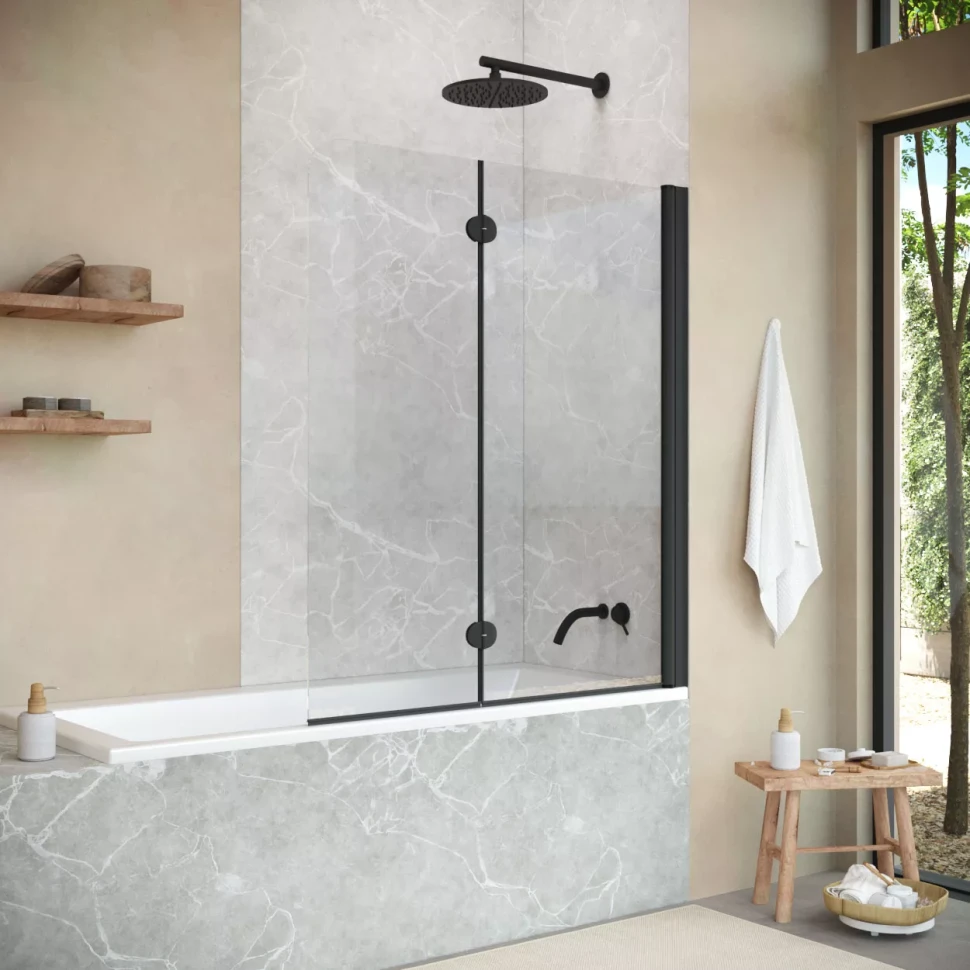 Шторки на ванну Vegas-Glass E2V NOVO 120 черный матовый