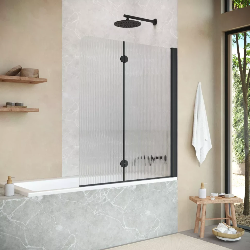 Шторки на ванну Vegas-Glass E2V NOVO 120 черный матовый