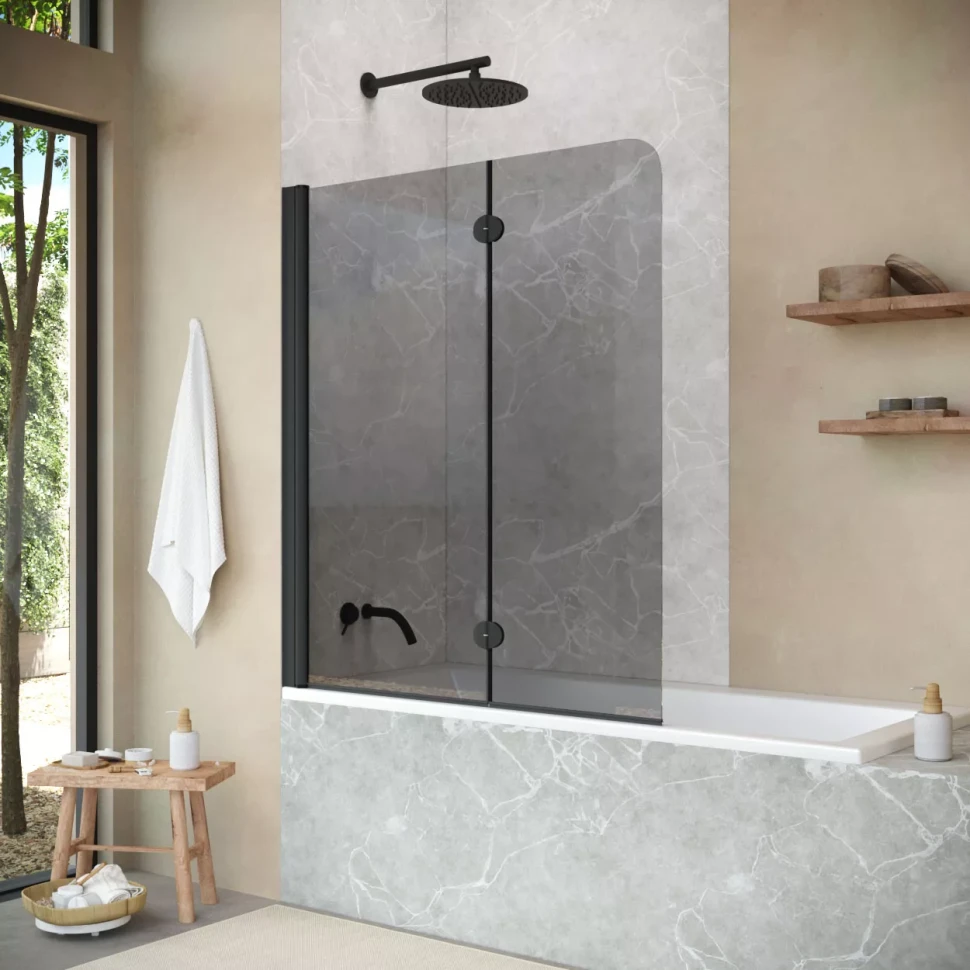 Шторки на ванну Vegas-Glass E2V NOVO 120 черный матовый