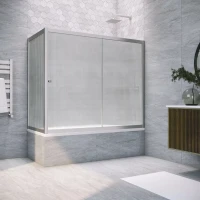 Шторки на ванну ZV+ZVF NOVO 180x90 матовый хром