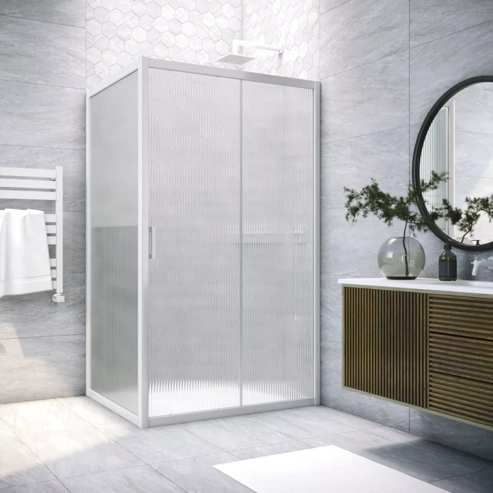 Душевой уголок Vegas-Glass ZP+ZPV NOVO 105x90 белый