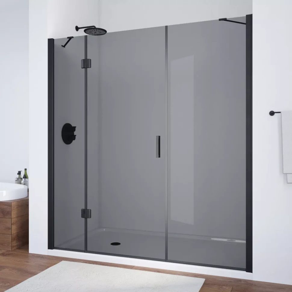 Дверь в душевой проем Vegas-Glass AFP-F NOVO 180 черный матовый