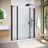 Душевая дверь Vegas-Glass EP-2F NOVO 175 h189 черный матовый