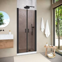 Душевая дверь в нишу Vegas-Glass E2P NOVO 80 h200 черный матовый