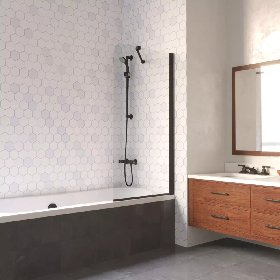 Ограждения на ванну Vegas-Glass EV LUX ST 76 черный матовый