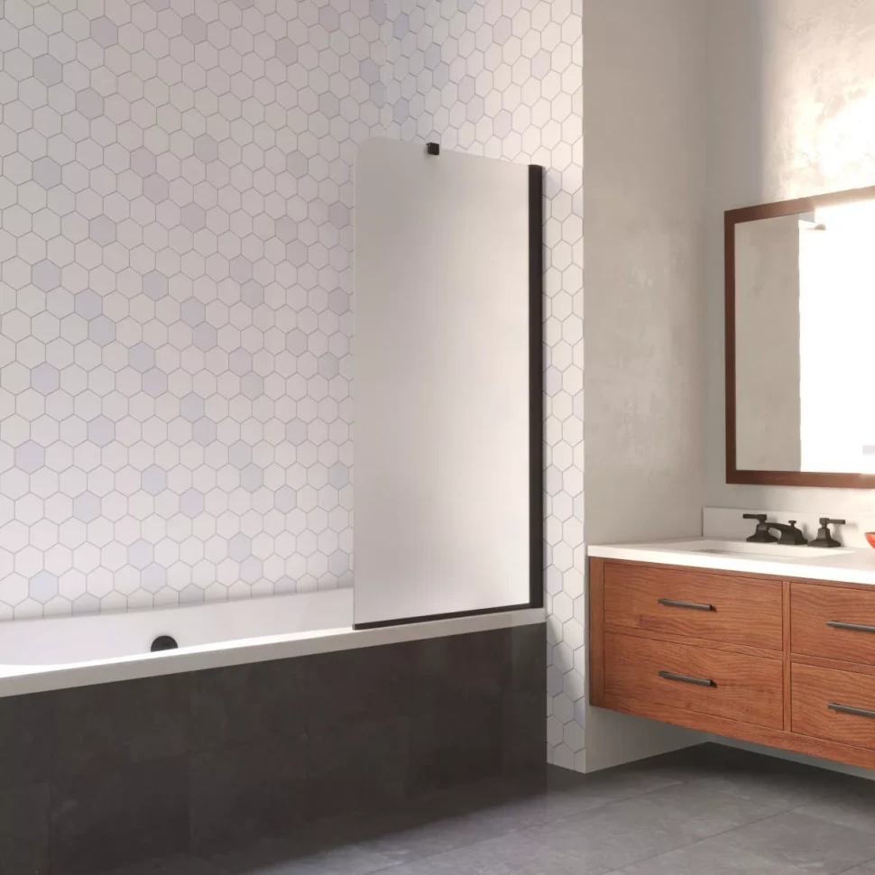 Ограждения на ванну Vegas-Glass EV LUX ST 76 черный матовый