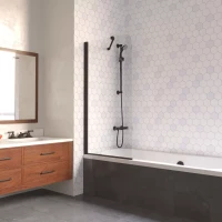 Ограждения на ванну Vegas-Glass EV LUX ST 76 черный матовый