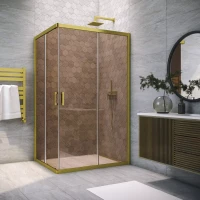 Душевое ограждение Vegas-Glass ZA-F NOVO 120x100 золото матовое