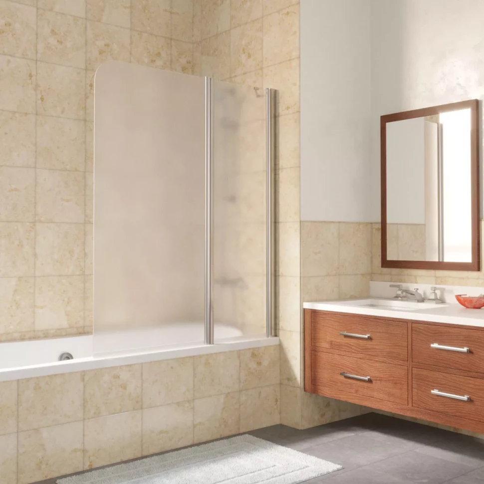 Шторки на ванну E2V LUX ST 115 глянцевый хром