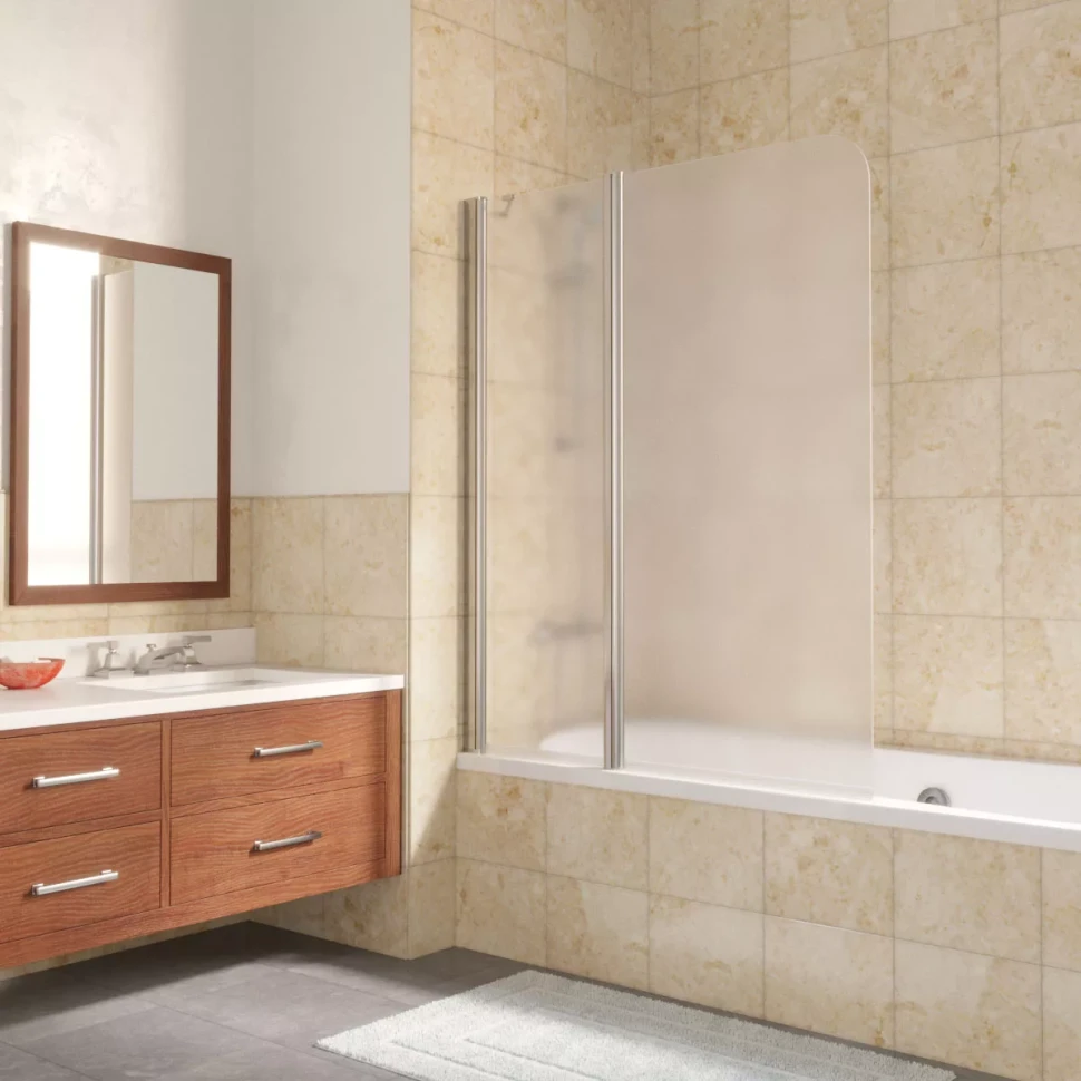 Шторки на ванну E2V LUX ST 115 глянцевый хром