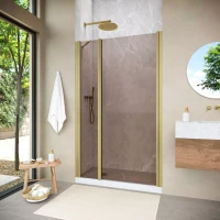 Душевая дверь Vegas-Glass EP-F-2 NOVO 120 h200 золото матовое