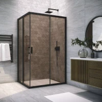 Душевое ограждение Vegas-Glass ZA-F NOVO 120x100 черный матовый