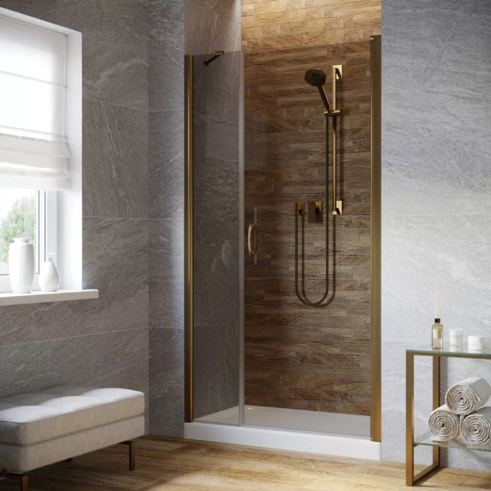 Душевая дверь в нишу Vegas-Glass EP-F-2 LUX 105 бронза