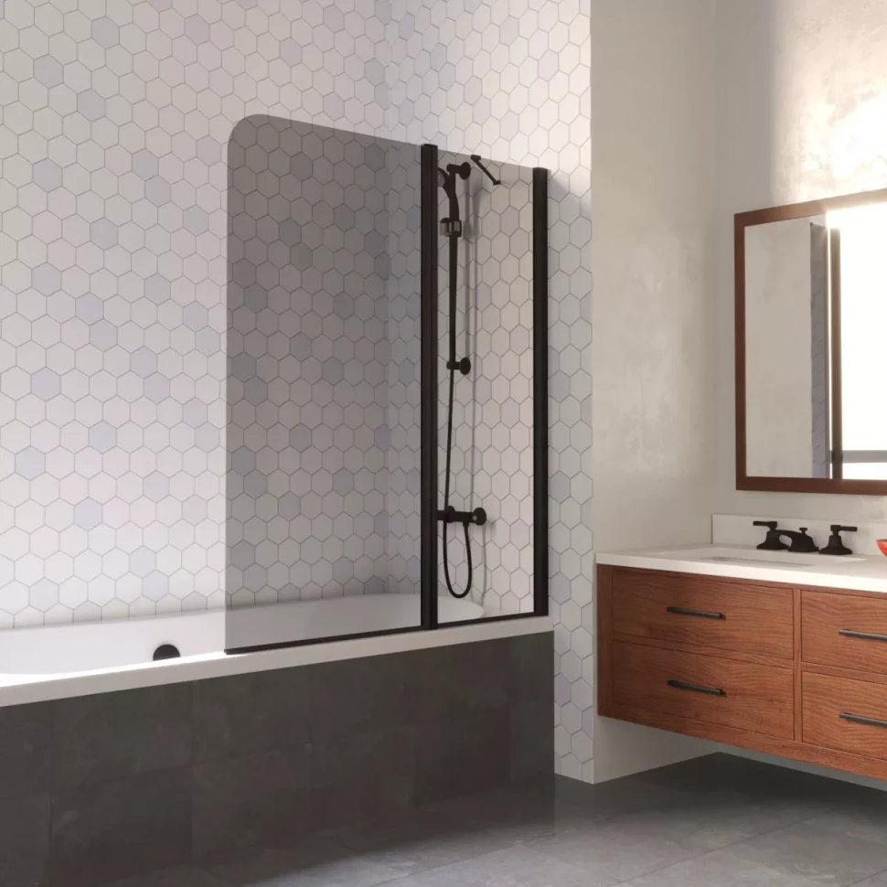 Шторки на ванну E2V LUX ST 115 черный матовый