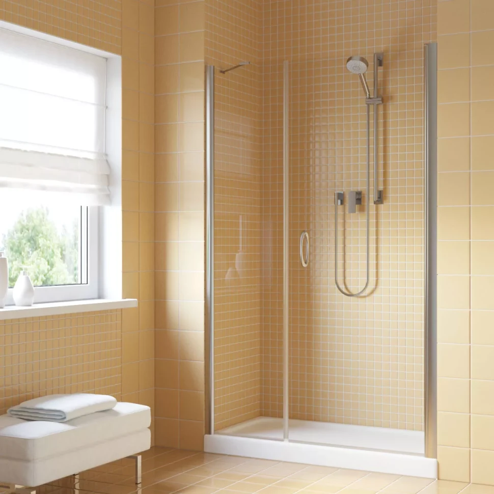 Душевая дверь в нишу Vegas-Glass EP-F-2 LUX 105 глянцевый хром