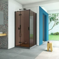 Душевой уголок Vegas-Glass AFP-Fis Retta 110x120 черный матовый