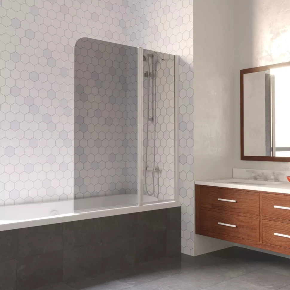 Шторки на ванну E2V LUX ST 125 белый