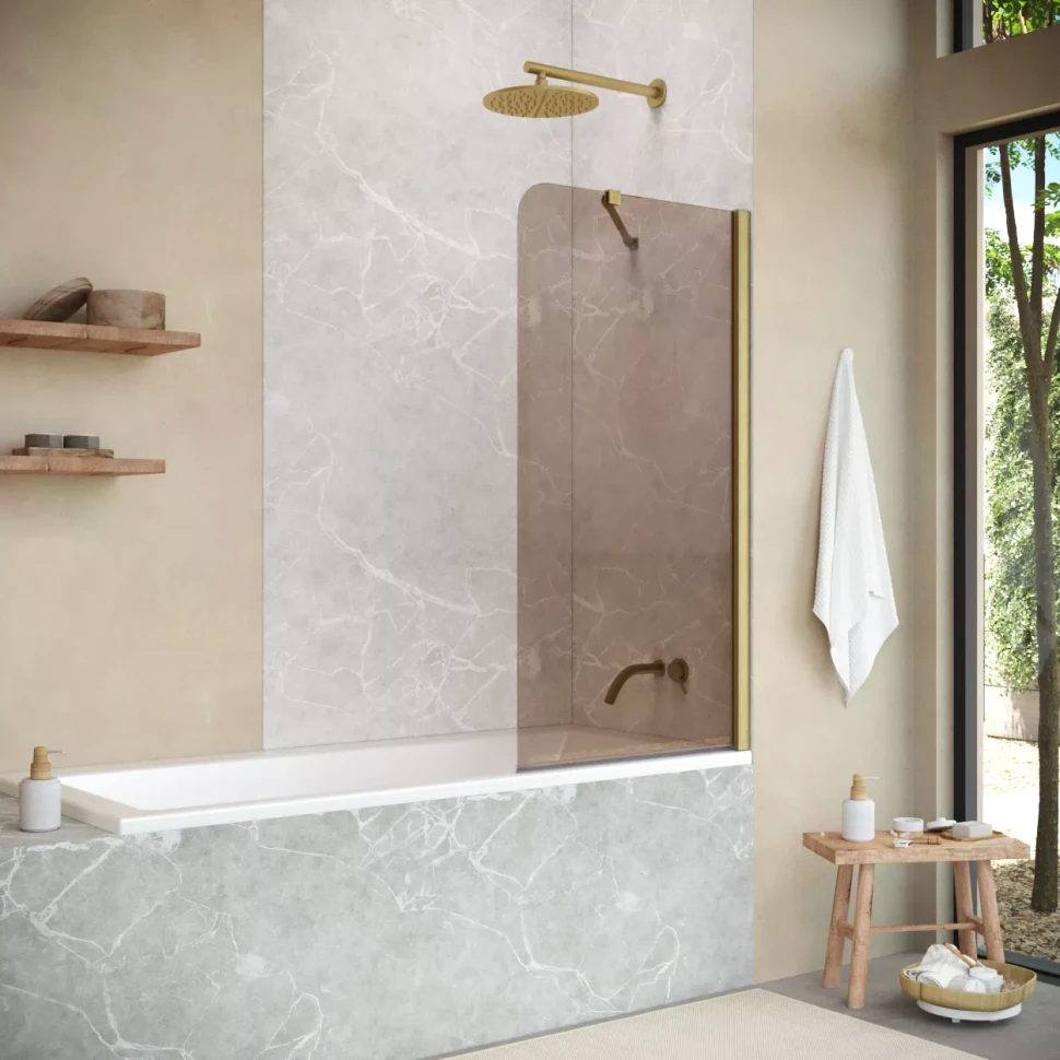 Шторки на ванну EV ST NOVO 60 золото матовое