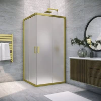 Душевой уголок Vegas-Glass ZA NOVO 110x110 золото матовое