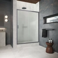 Двери в душевой проем ZP Protec 125 Тёмная оружейная сталь (GunMetal)