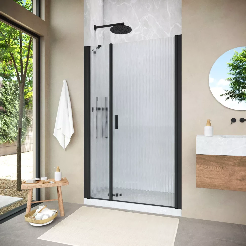 Душевая дверь Vegas-Glass EP-F-2 NOVO 120 h200 черный матовый