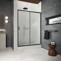 Двери в душевой проем ZP Protec 125 черный матовый