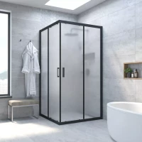 Душевой уголок Vegas-Glass ZA NOVO 110x110 черный матовый