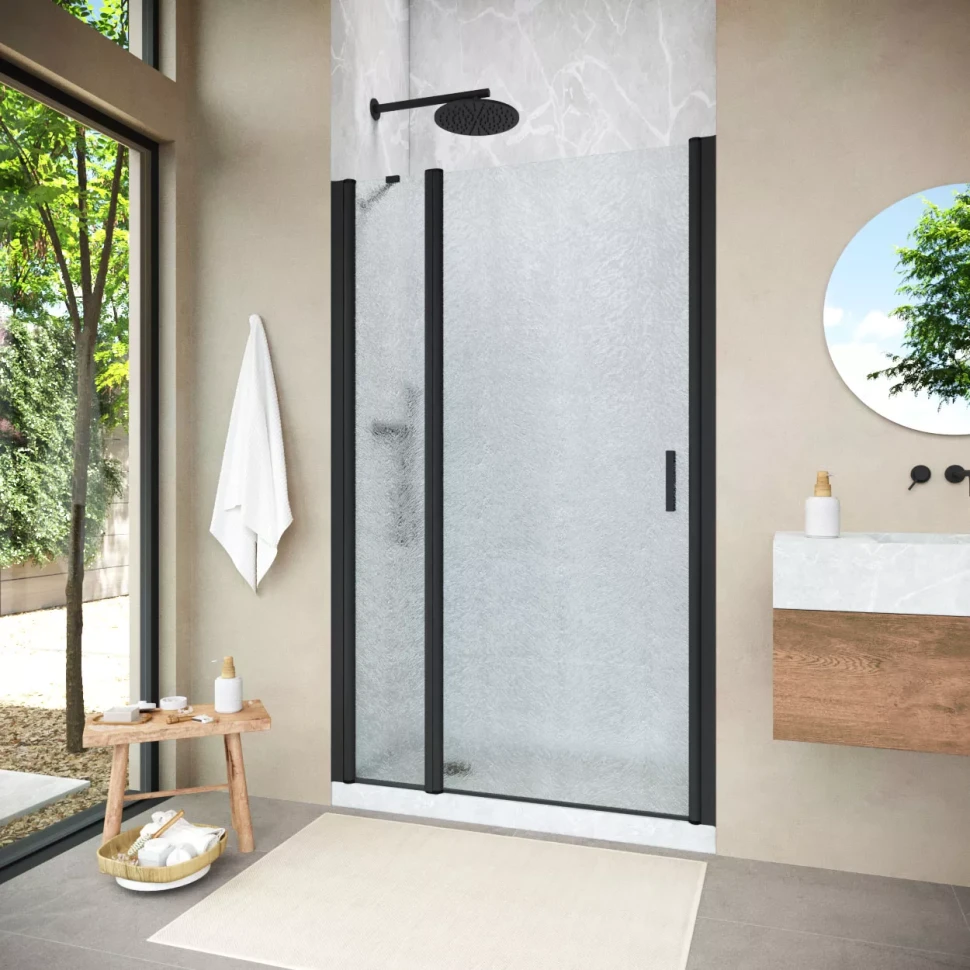 Душевая дверь Vegas-Glass EP-F-1 NOVO 120 h200 черный матовый