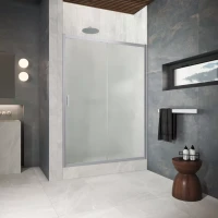 Двери в душевой проем ZP Protec 130 матовый хром