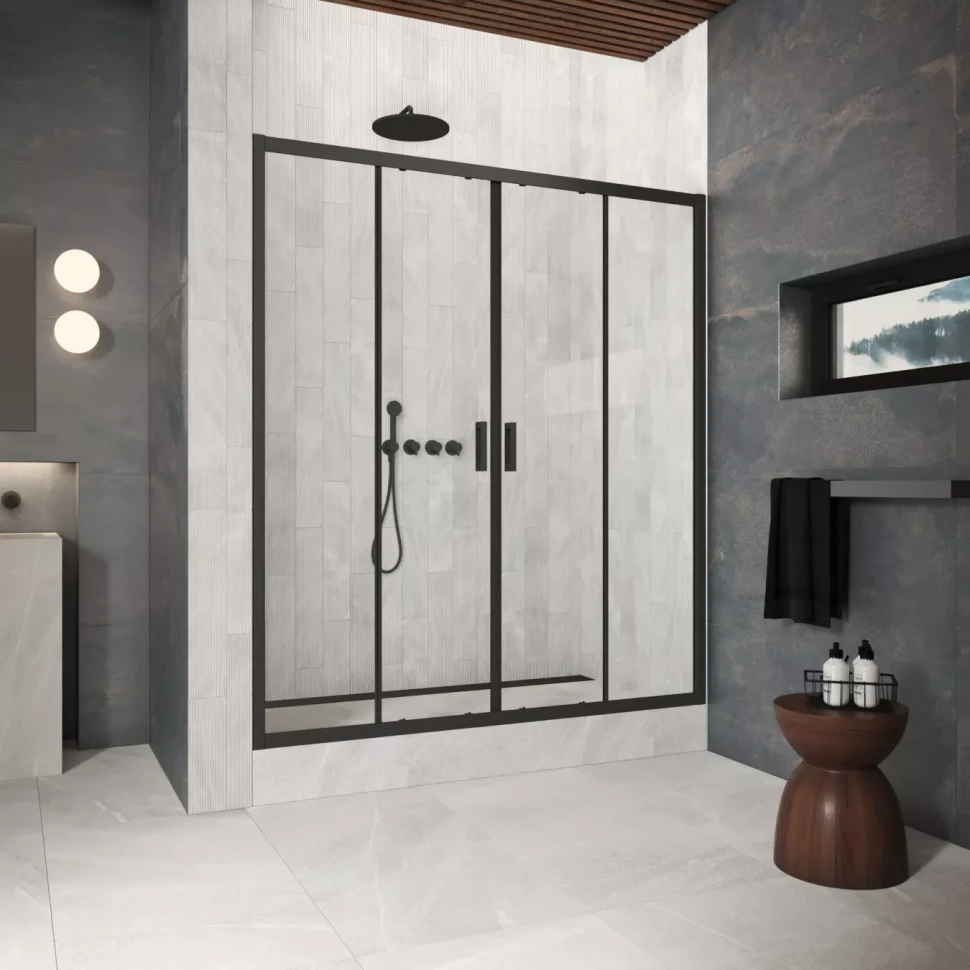 Двери в душевой проем Z2P Protec 175 черный матовый