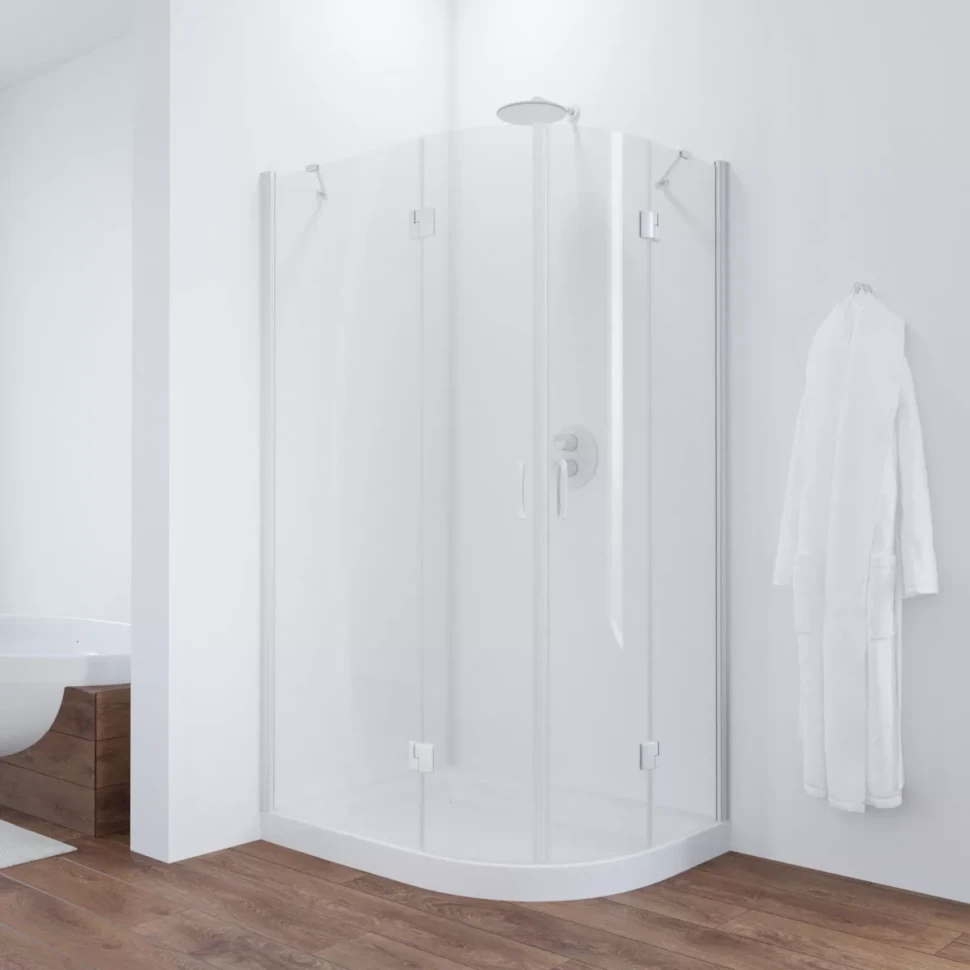 Угловые душевые ограждения с распашными дверями AFS-F NOVO 110x80 белый