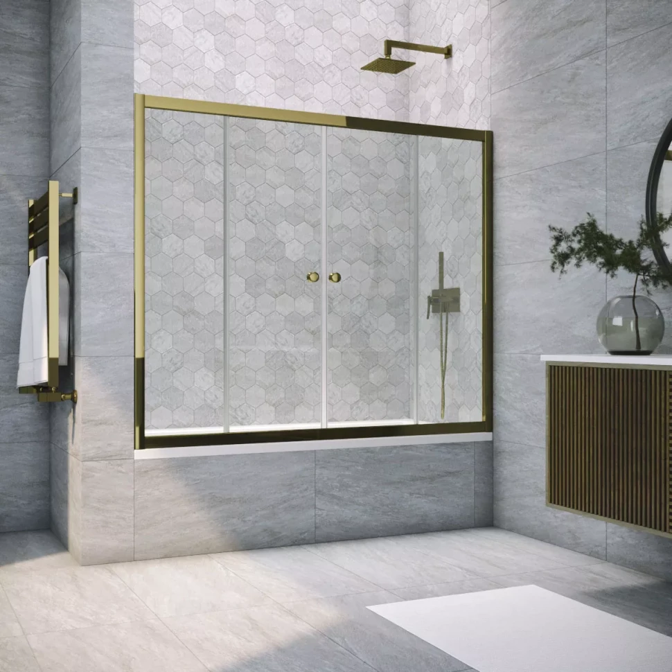 Шторки на ванну Vegas-Glass Z2V TUR NOVO 185 бронза