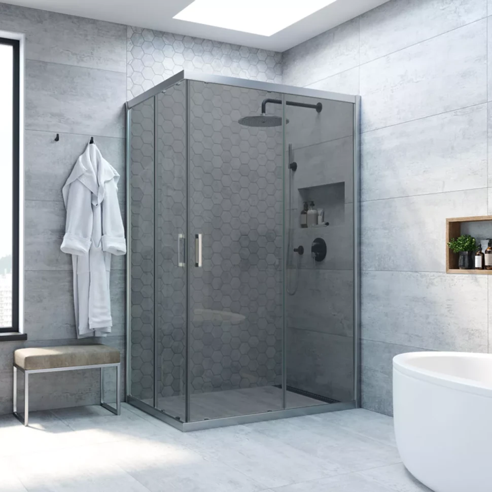 Душевое ограждение Vegas-Glass ZA-F NOVO 120x70 матовый хром