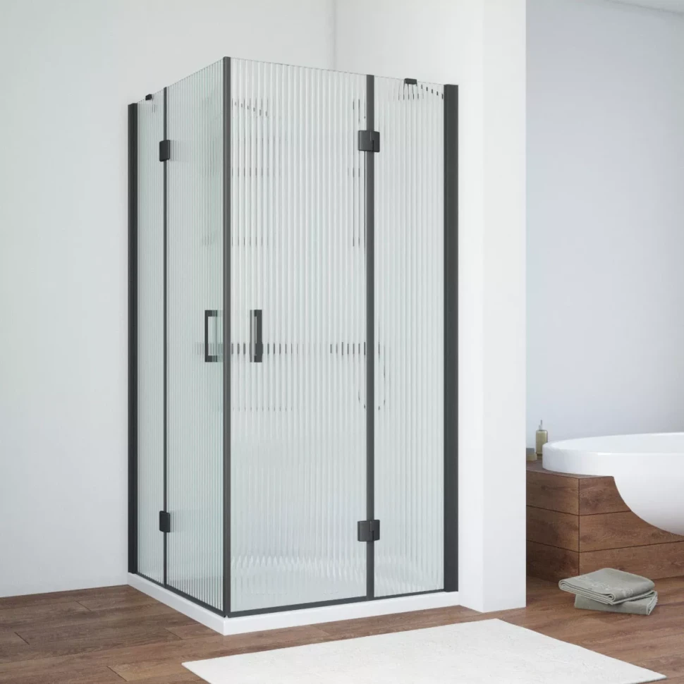 Душевой уголок Vegas-Glass AFA NOVO 120x120 черный матовый