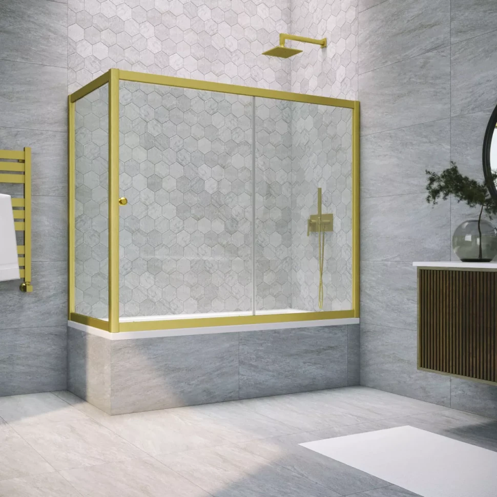 Шторки на ванну ZV+ZVF NOVO 190x80 золото матовое